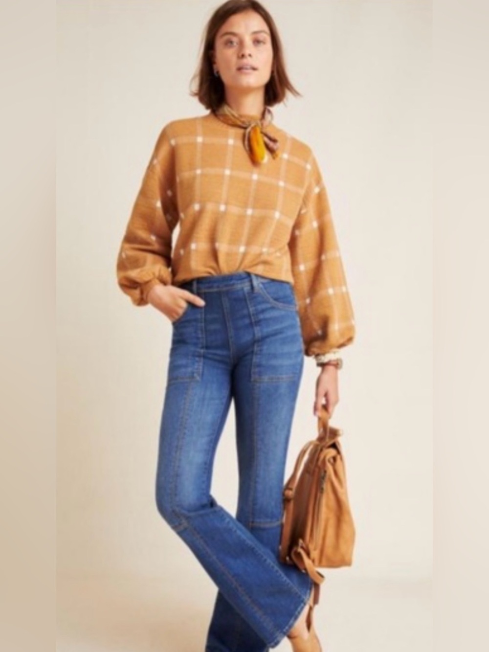 Anthropologie Pilcro High-Rise Bootcut Seamed Jeans Side Zip Size 27